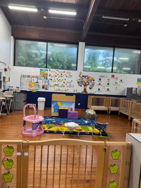 Merrick colorful preschool classroom with play area