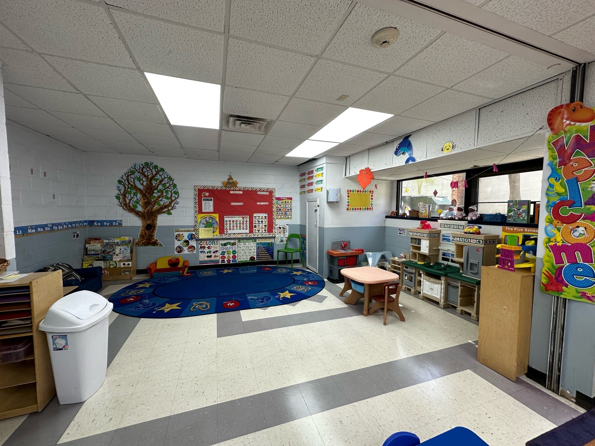 Merrick preschool classroom with learning centers
